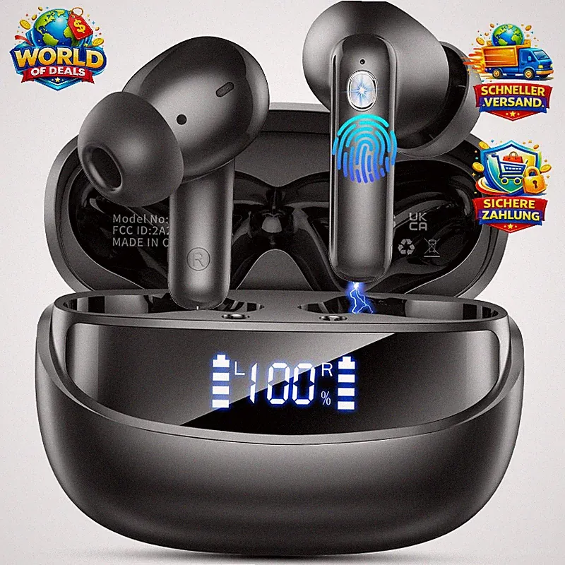 Bluetooth Kopfhörer Kabellos 5.4 HiFi Stereo 56 Std Spielzeit IP7 Wasserdicht