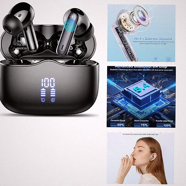 Bluetooth Kopfhörer Kabellos A97 mit ENC Geräuschunterdrückung und LED Anzeige