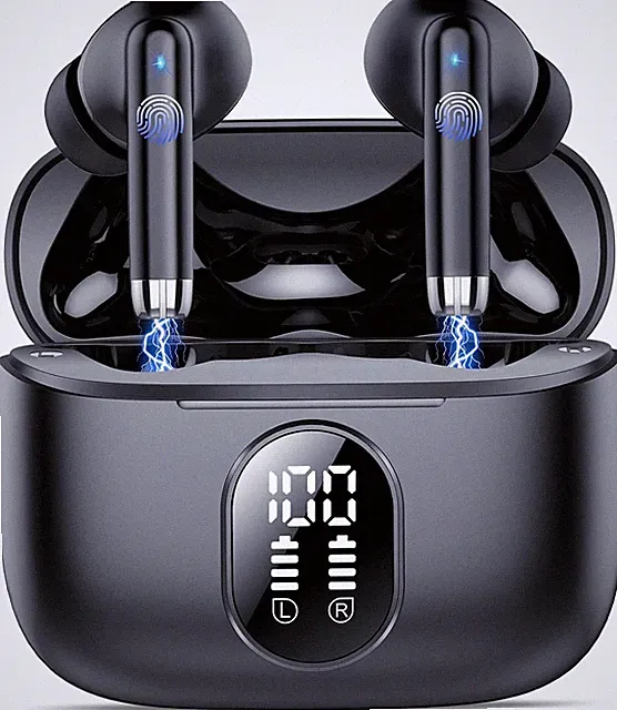 Bluetooth Kopfhörer Kabellos In Ear 40 Std Noise Cancelling 4 Mics Schwarz Sport