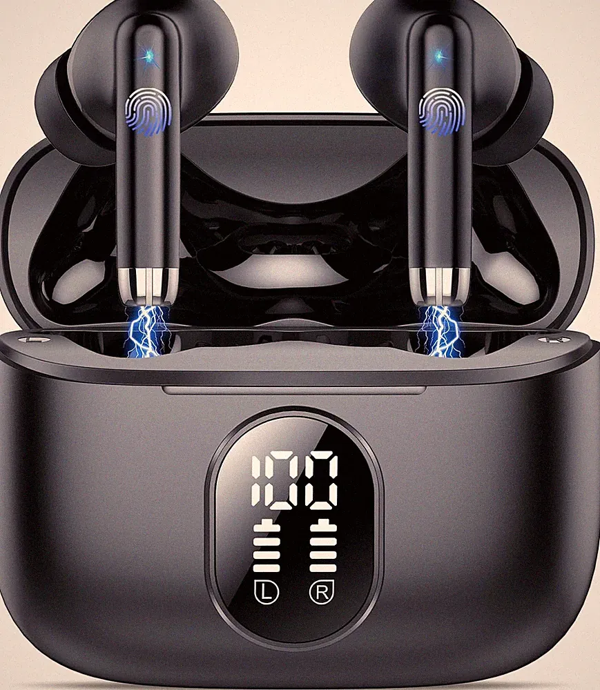 Bluetooth Kopfhörer Kabellos In Ear 40 Std Noise Cancelling Schwarz Sport