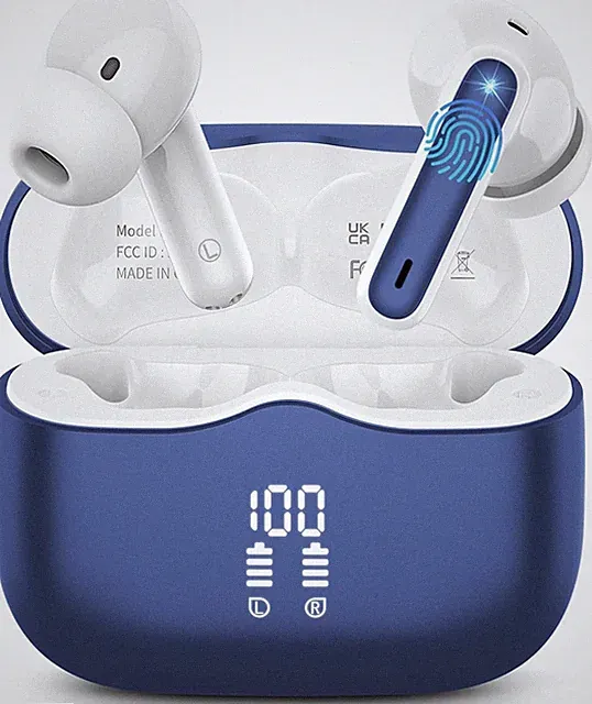 Bluetooth Kopfhörer Kabellos In Ear 40H Bass IP7 LED Anzeige Preußisch