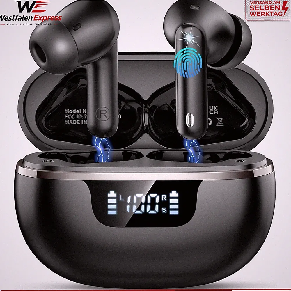 Bluetooth Kopfhörer Kabellos In Ear 50 Std Spielzeit Tiefer Bass IP7 Wasserdicht