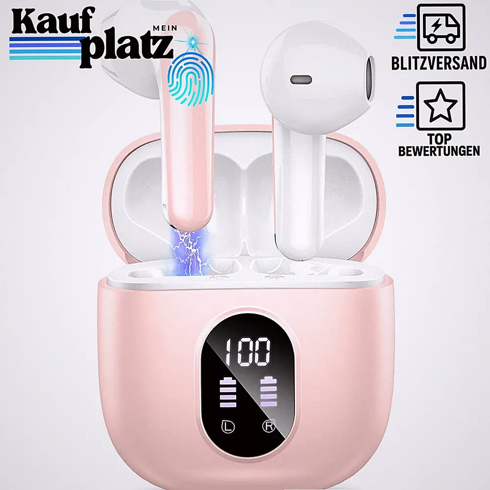 Bluetooth Kopfhörer Kabellos In Ear 50H ENC Noise Cancelling IP7 Wasserdicht