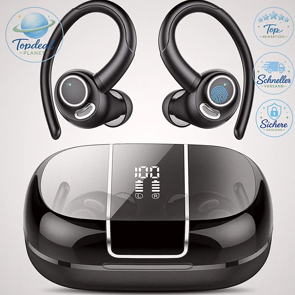 Bluetooth Kopfhörer Kabellos In Ear Sport Ohrbügel für Fitness und Freizeit