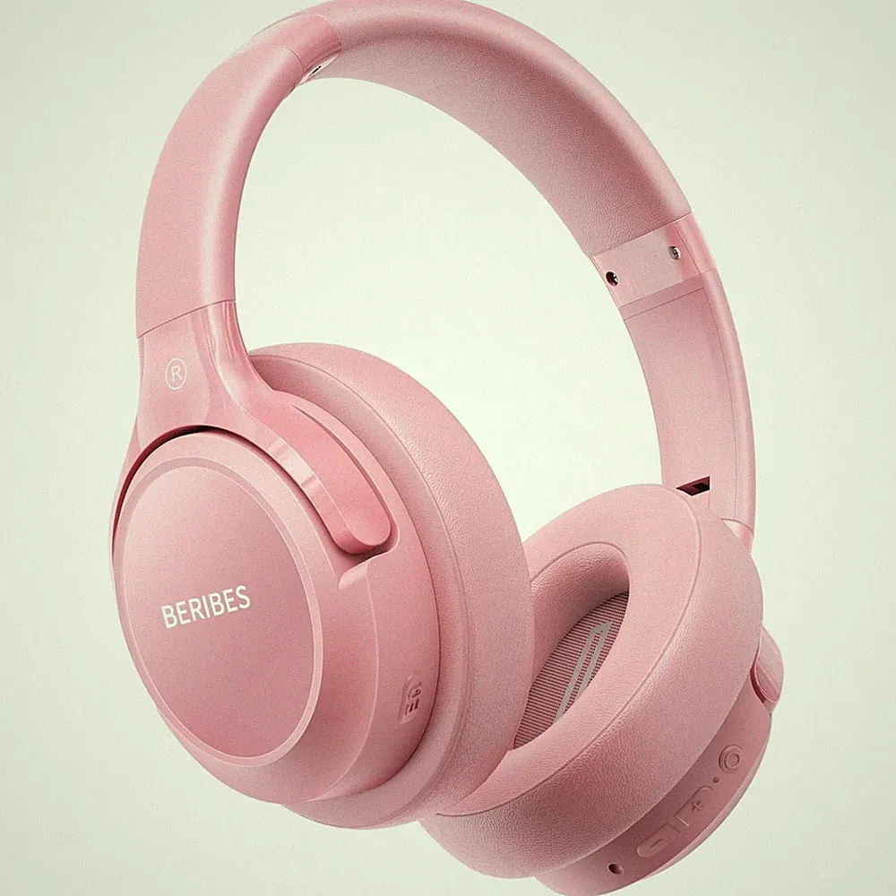 Bluetooth Kopfhörer Kabellos Over Ear 65h Akku 6 EQ-Modi rosa
