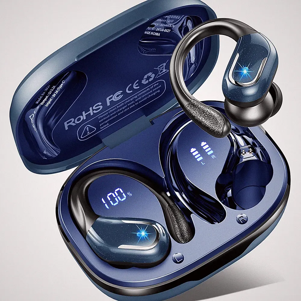 Bluetooth Kopfhörer Kabellos Sport 75Std Spielzeit Dunkelblau Bluetooth 5.4