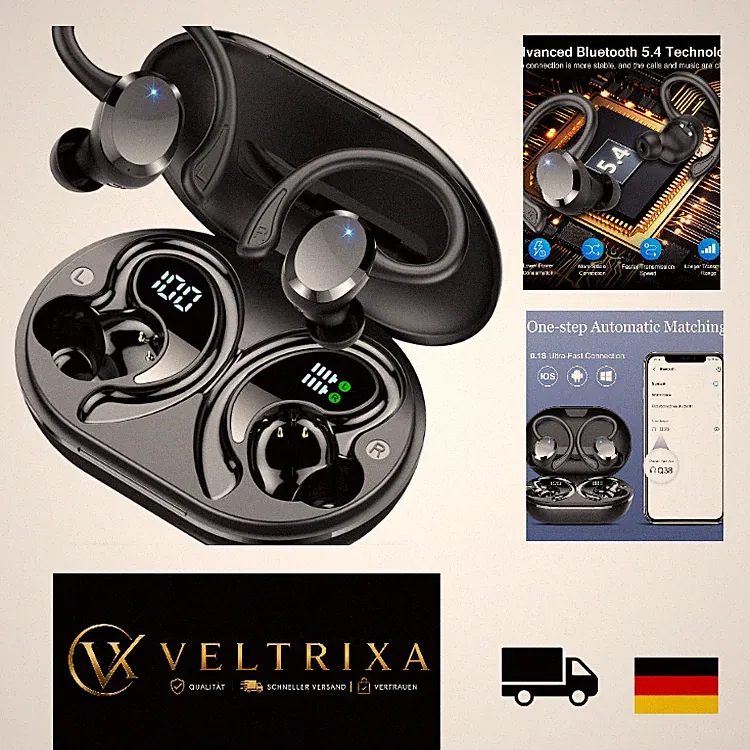 Bluetooth Kopfhörer Kabellos Sport mit 68 Std Akkulaufzeit und ENC Mikrofon