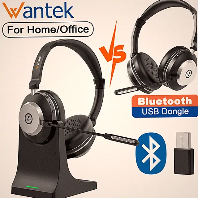 Bluetooth Kopfhörer Kabelloses Headset mit Mikrofon USB-Dongle für PC/Handys