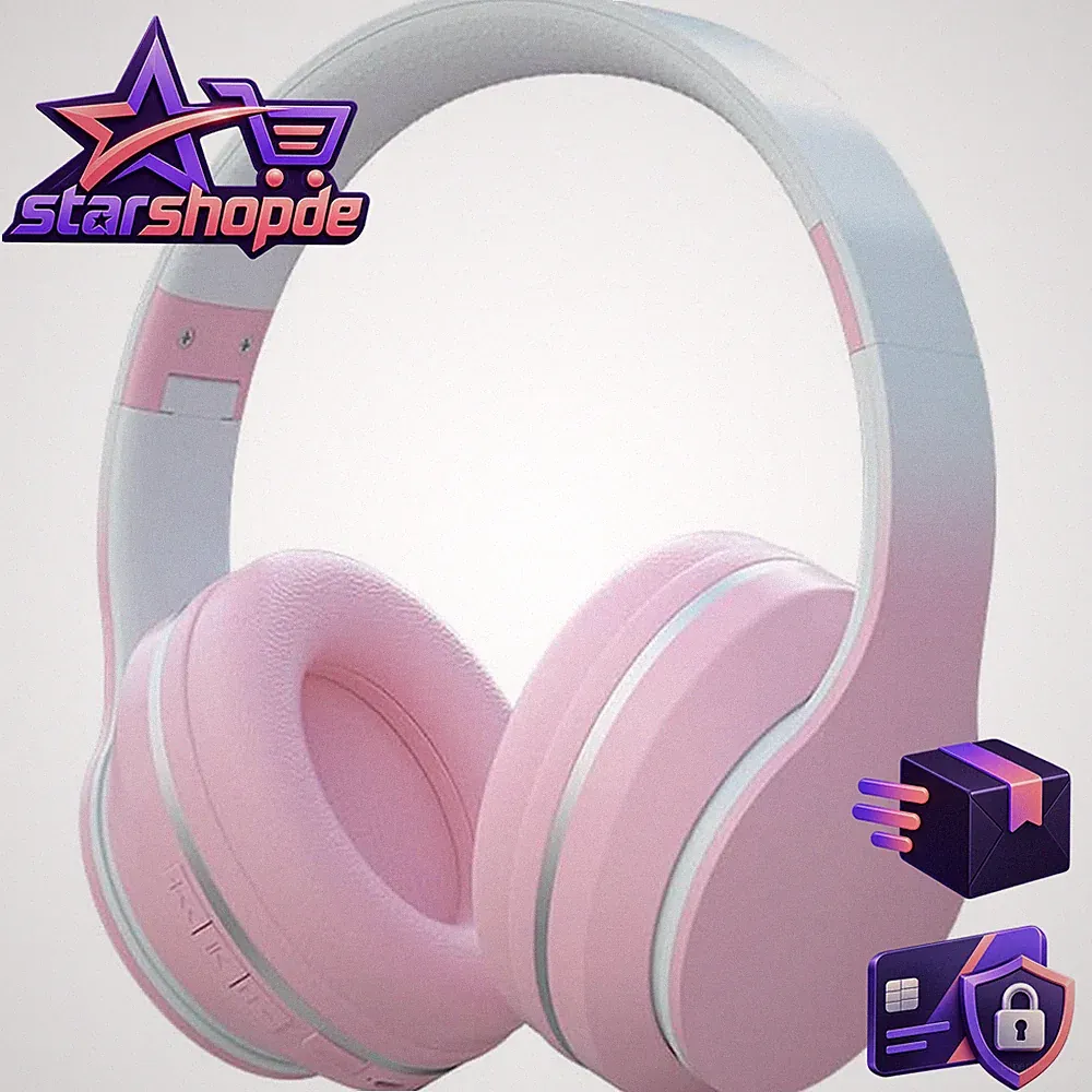 Bluetooth Kopfhörer Kinder Kabellos Over-Ear Faltbar Einstellbar Rosa für PC