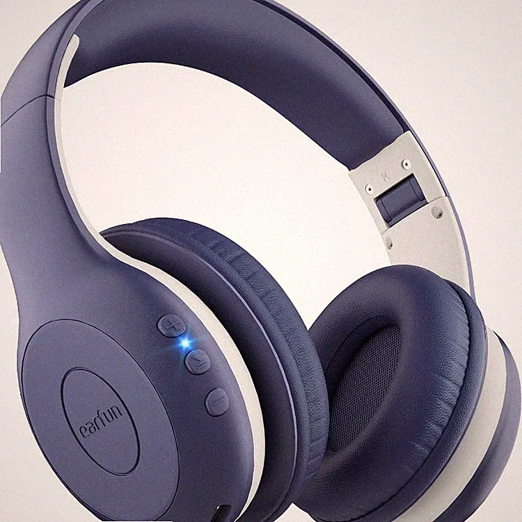 Bluetooth Kopfhoerer Kinder Lautstaerkebegrenzung mit Kabel Blau In Ear