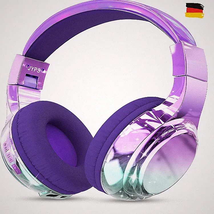 Bluetooth Kopfhörer Kinder Over Ear Metallisch Kabellos 3,5mm Anschluss
