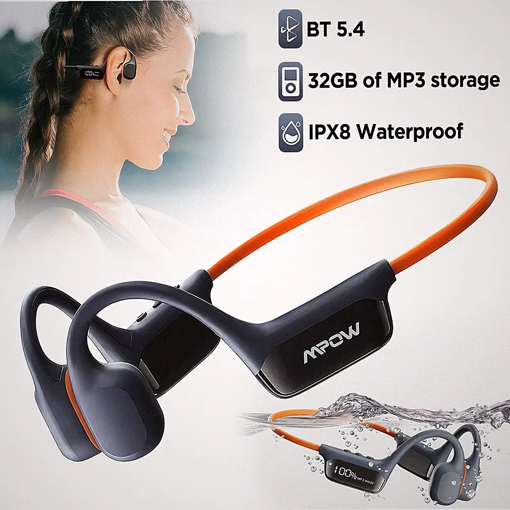 Bluetooth Kopfhörer Knochenschall Kopfhörer Open-Ear Schwimmen Sport Kopfhörer