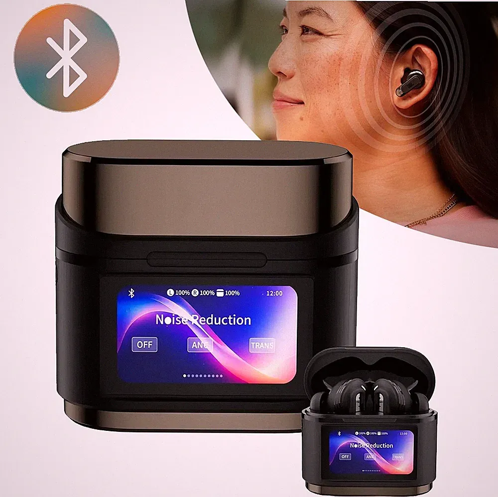 Bluetooth Kopfhörer mit ANC Touchscreen Kabellose Ohrhörer Geräuschunterdrückung