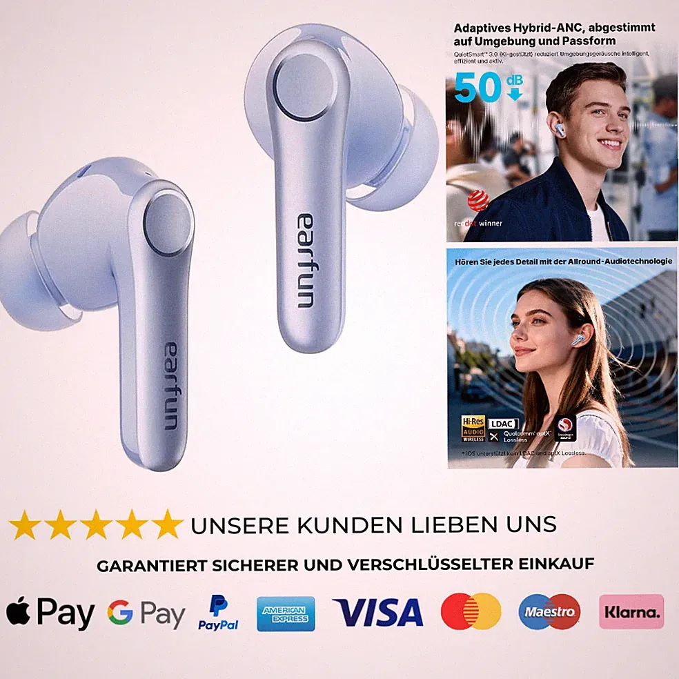 Bluetooth Kopfhörer mit Noise Cancelling, Hybrid-Treibersystem