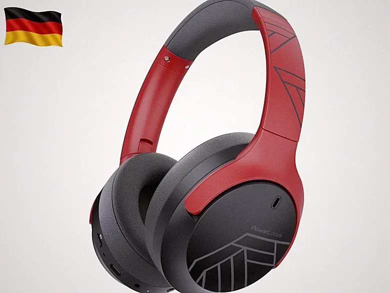 Bluetooth Kopfhörer Over Ear, 60 Stunden Spielzeit, Rot | 4 EQ-Modi, Hi-Fi