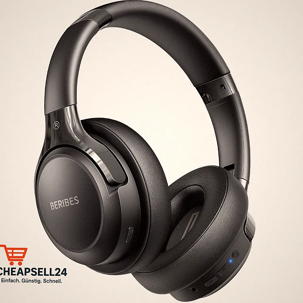 Bluetooth Kopfhörer Over Ear 65 Std 6 EQ-Modi Faltbar Schwarz