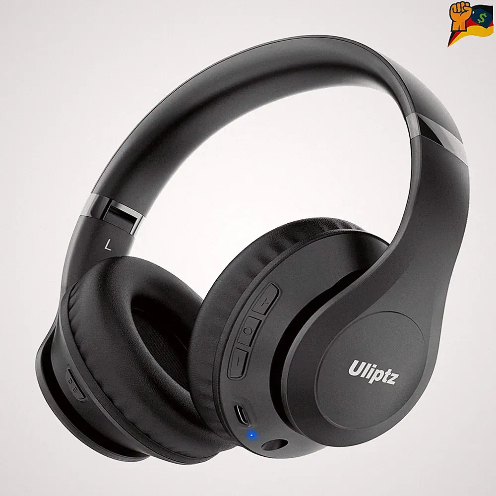 Bluetooth Kopfhörer Over Ear 65 Stunden Spielzeit 6 EQ Modi Faltbar Schwarz