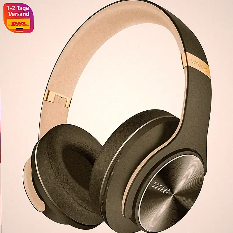 Bluetooth Kopfhörer Over Ear 90 Std Kabellos HiFi Stereo Faltbar mit Mikrofon