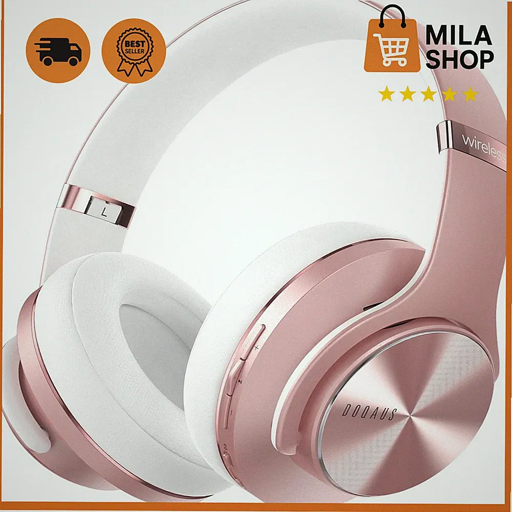 Bluetooth Kopfhoerer Over Ear 90 Std Spielzeit 3 EQ Modi HiFi Headset Akku Reise