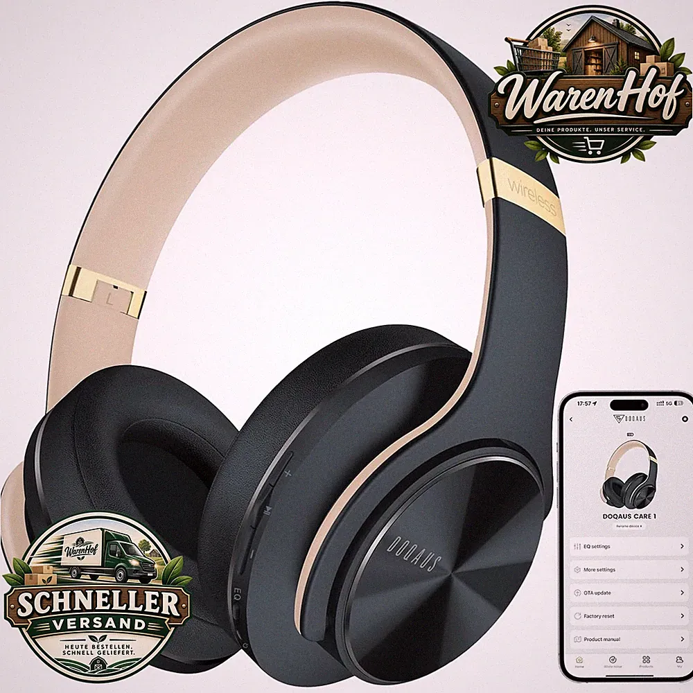 Bluetooth Kopfhörer Over Ear 90H 9 EQ Modi mit App für Musikliebhaber