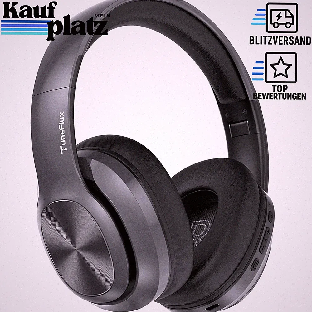 Bluetooth Kopfhörer Over Ear Kabellos 80 Std Akkulaufzeit HiFi Stereo Faltbar