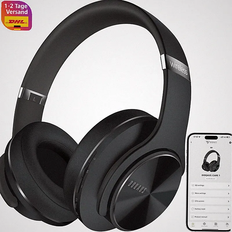 Bluetooth Kopfhörer Over Ear Kabellos 90 Std 3 EQ-Modi Dual 40mm Treiber