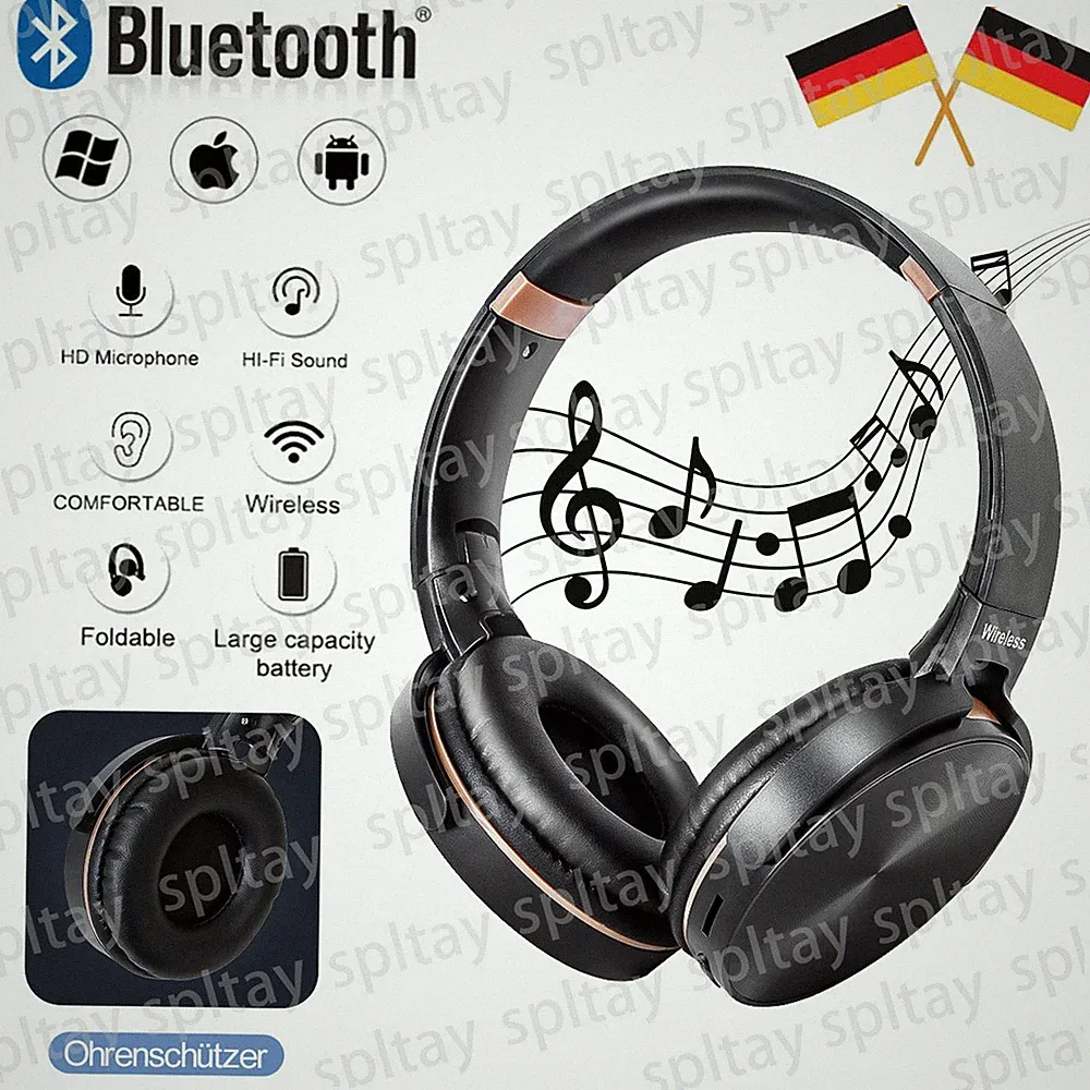Bluetooth Kopfhörer Over Ear Kabellos Headphone HiFi Stereo Wireless Headset
