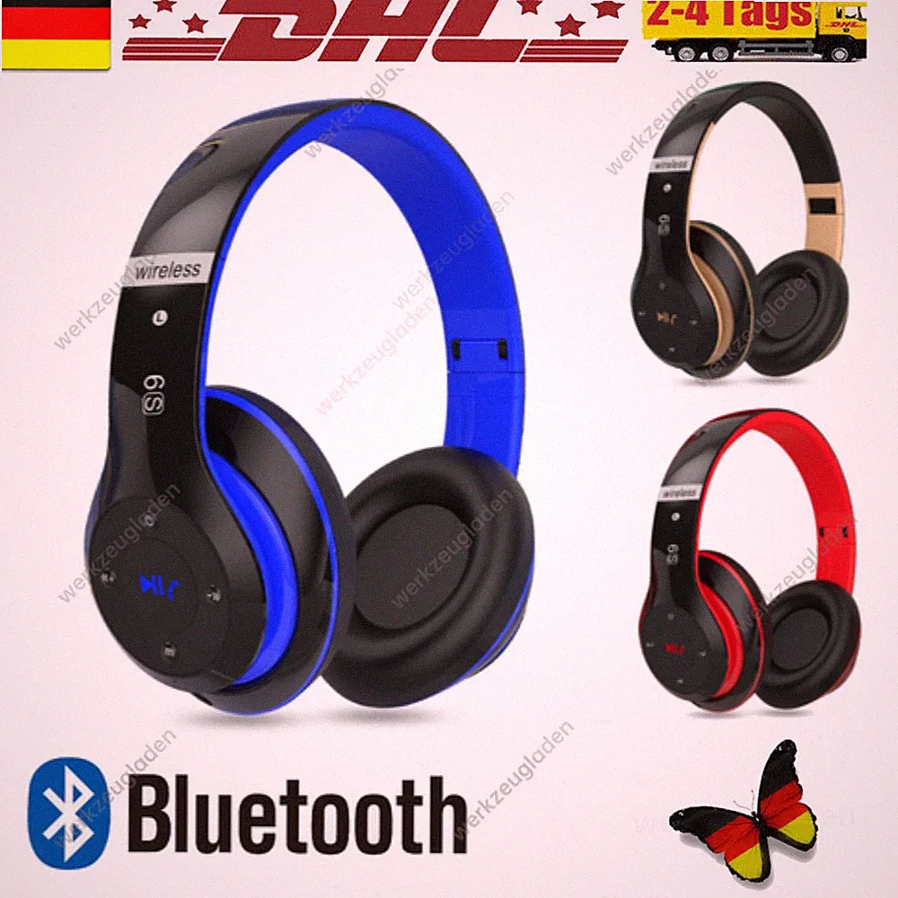 Bluetooth Kopfhörer Over Ear Kabellos HiFi Stereo Wireless Headset Headphone DHL