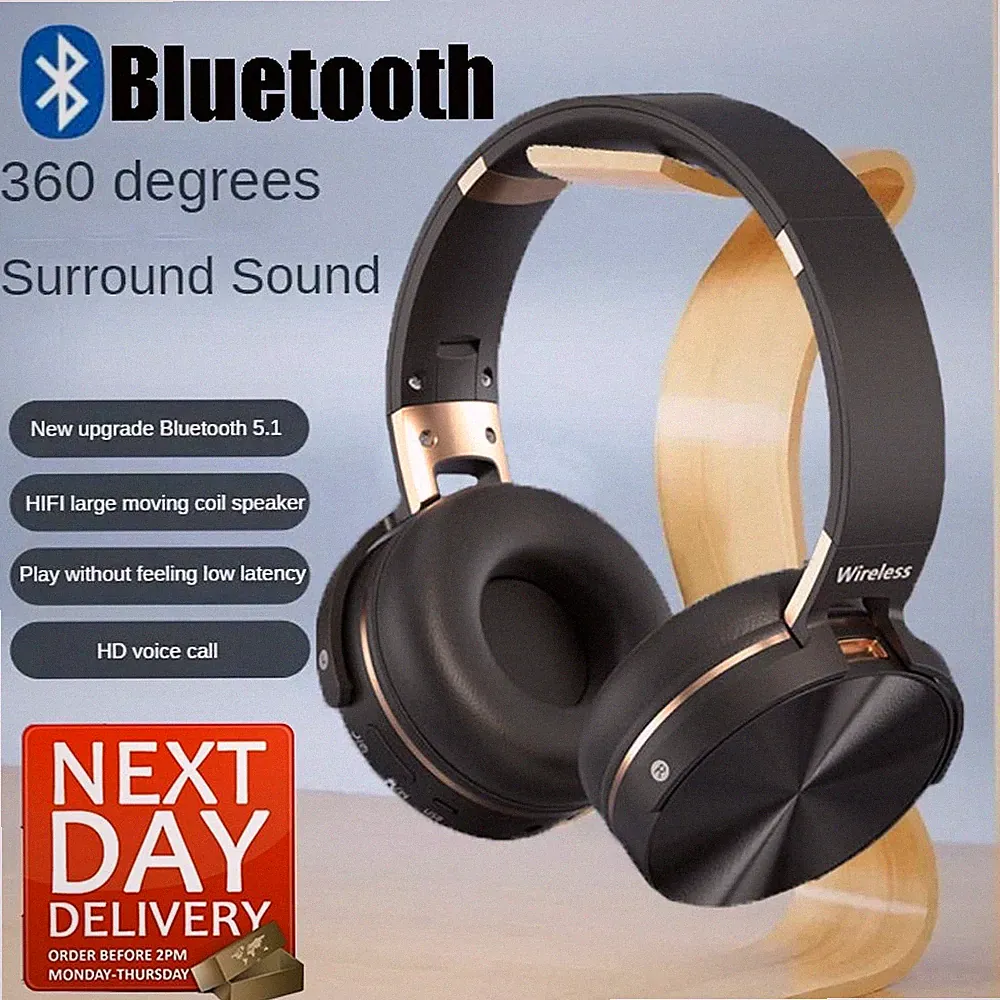 Bluetooth Kopfhörer Over Ear Kabellos Kopfhörer HiFi Stereo Wireless Headset