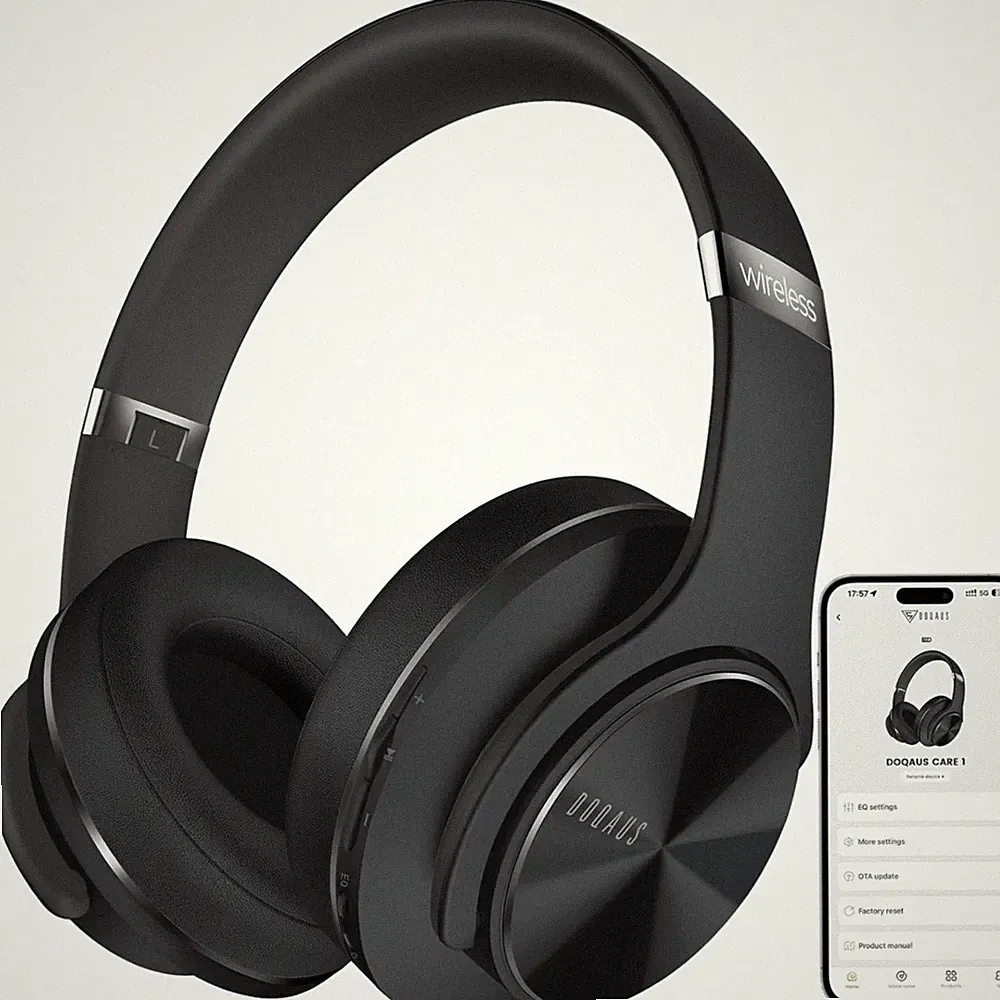 Bluetooth Kopfhörer Over Ear Kabellos mit App Steuerung 52h Akku schwarz