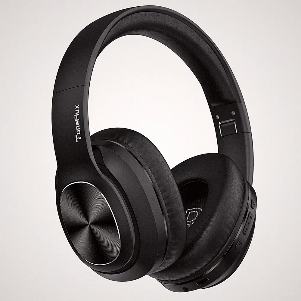 Bluetooth Kopfhörer Over Ear mit 80 Std Akkulaufzeit 3 EQ Modi Schwarz