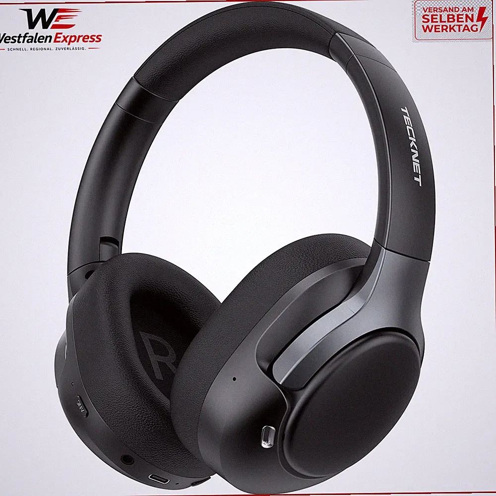 Bluetooth Kopfhörer Over Ear mit Hybrid Active Noise Cancelling Schwarz 70 Std.
