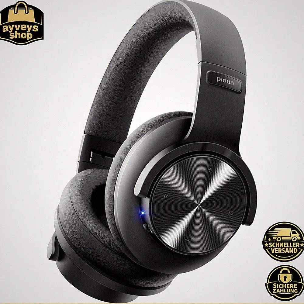Bluetooth-Kopfhörer Over-Ear Schwarz 120 Stunden Wiedergabezeit