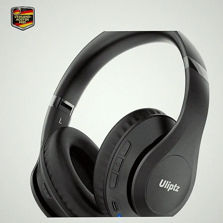 Bluetooth Kopfhörer Over Ear Uliptz 65 Std Spielzeit 6 EQ Modi HiFi Stereo