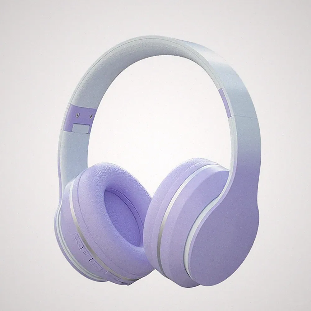 Bluetooth Kopfhörer Over-Ear Violett mit Mikrofon, Faltbar Einstellbar, 10h