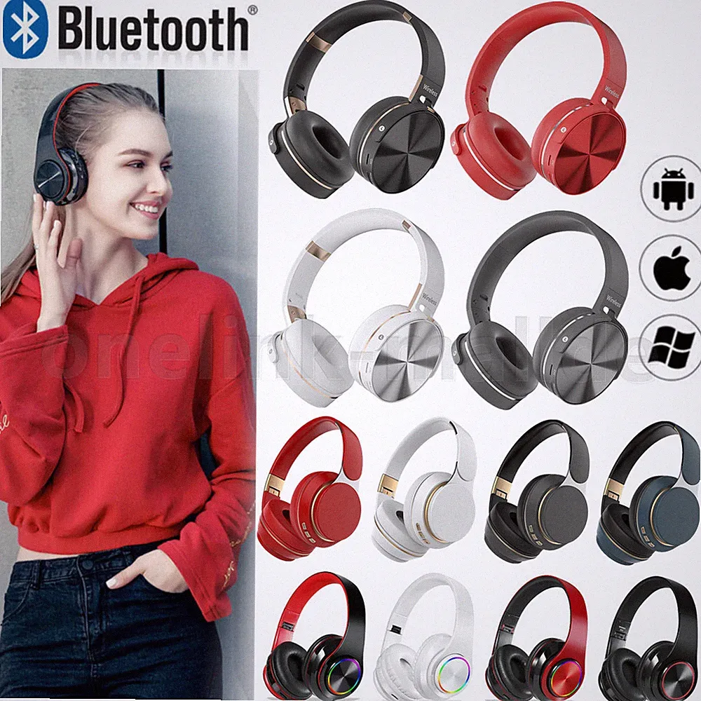 Bluetooth Kopfhörer Over On Ear Kabellos Headphone HiFi Stereo Headset Wireless