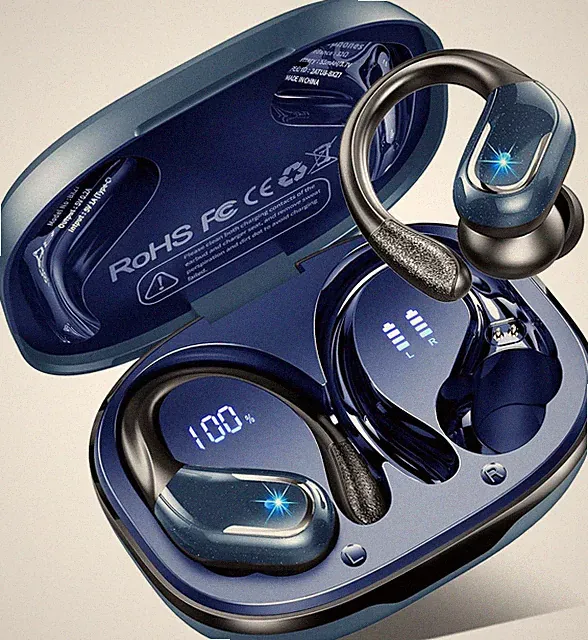 Bluetooth Kopfhörer Sport 75Std Ladehülle USB-C LED Anzeige