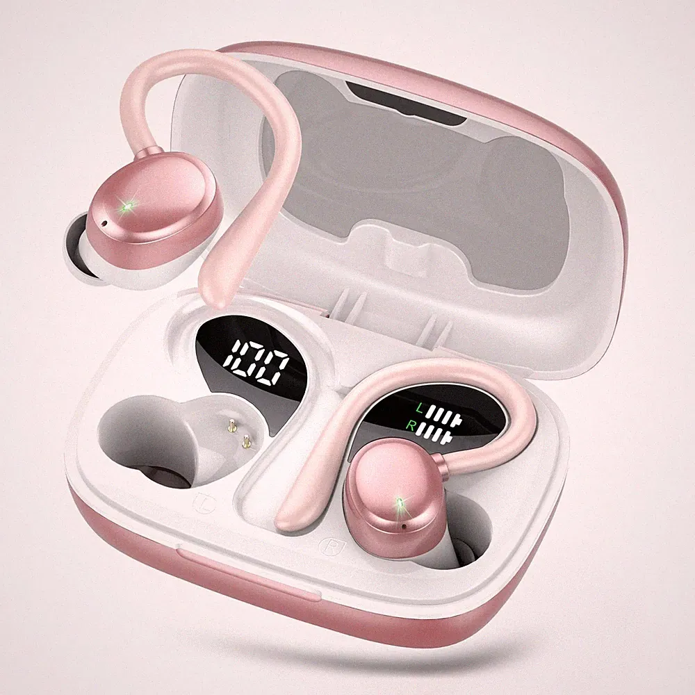 Bluetooth Kopfhörer Sport A12, Kabellos mit HD Mic, 72 Std, , In Ear, Rose