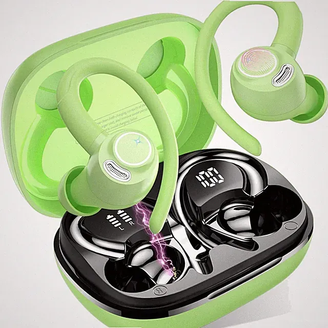 Bluetooth Kopfhörer Sport Grün Kabellos In Ear Bluetooth 5.4 mit Mikrofon