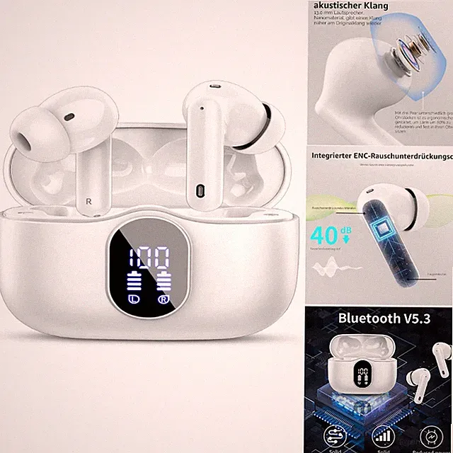Bluetooth Kopfhörer Sport In Ear 4 Mikrofon ENC Lärmreduzierung