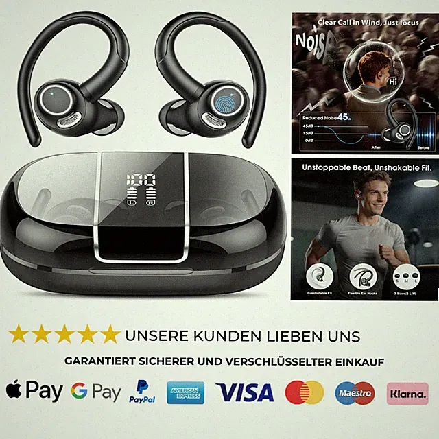 Bluetooth Kopfhörer Sport In Ear Kabellos 48Std Wasserdicht