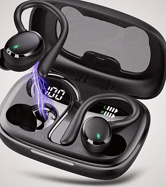Bluetooth Kopfhörer Sport In Ear Kabellos 5.3 mit HD Mikrofon 72 Std, Schwarz