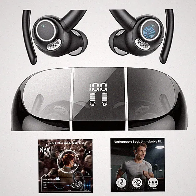 Bluetooth Kopfhörer Sport In Ear Kabellos mit Ohrbügel