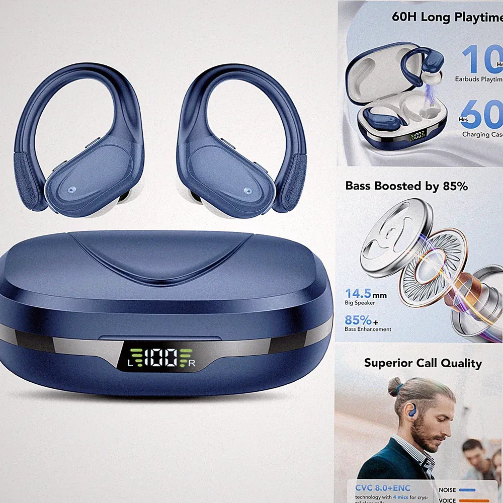 Bluetooth Kopfhörer Sport Kabellos 60 Std 4 ENC Mikrofon