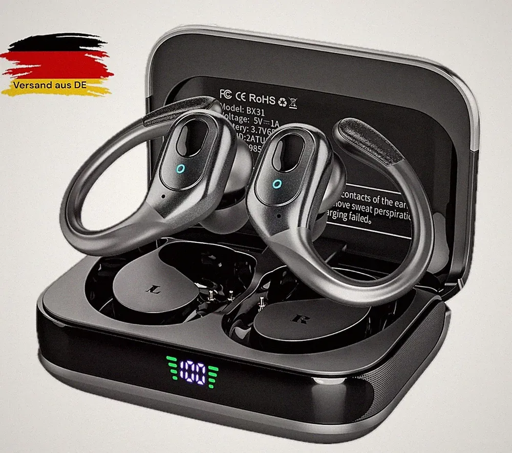 Bluetooth Kopfhörer Sport ,Kopfhörer Kabellos Mikrofon,75Std Spielzeit