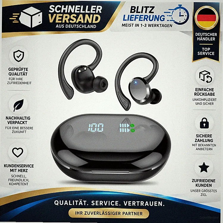 Bluetooth Kopfhörer Sport Q38 - Kabellos mit 54 Stunden Wiedergabe, , Noise