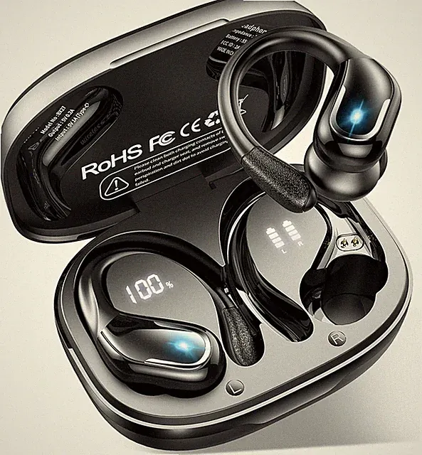 Bluetooth Kopfhörer Sport wasserdicht 75 Std USB-C Ohrhörer Joggen Laufen Musik