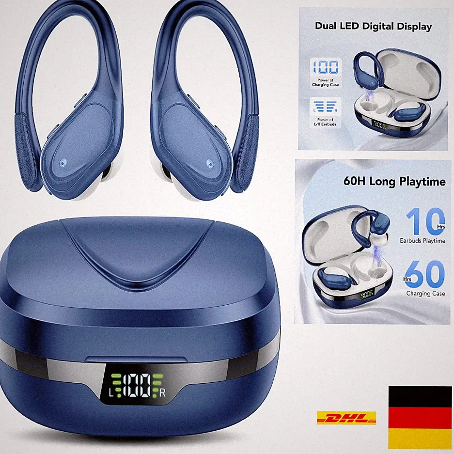 Bluetooth Kopfhörer Sport Wasserdicht Kabellos 60 Std mit ENC für Herren Damen