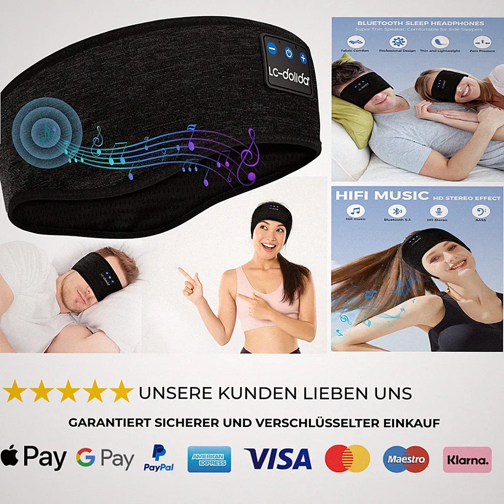 Bluetooth Kopfhörer Stirnband Musikstirnband Schlaf