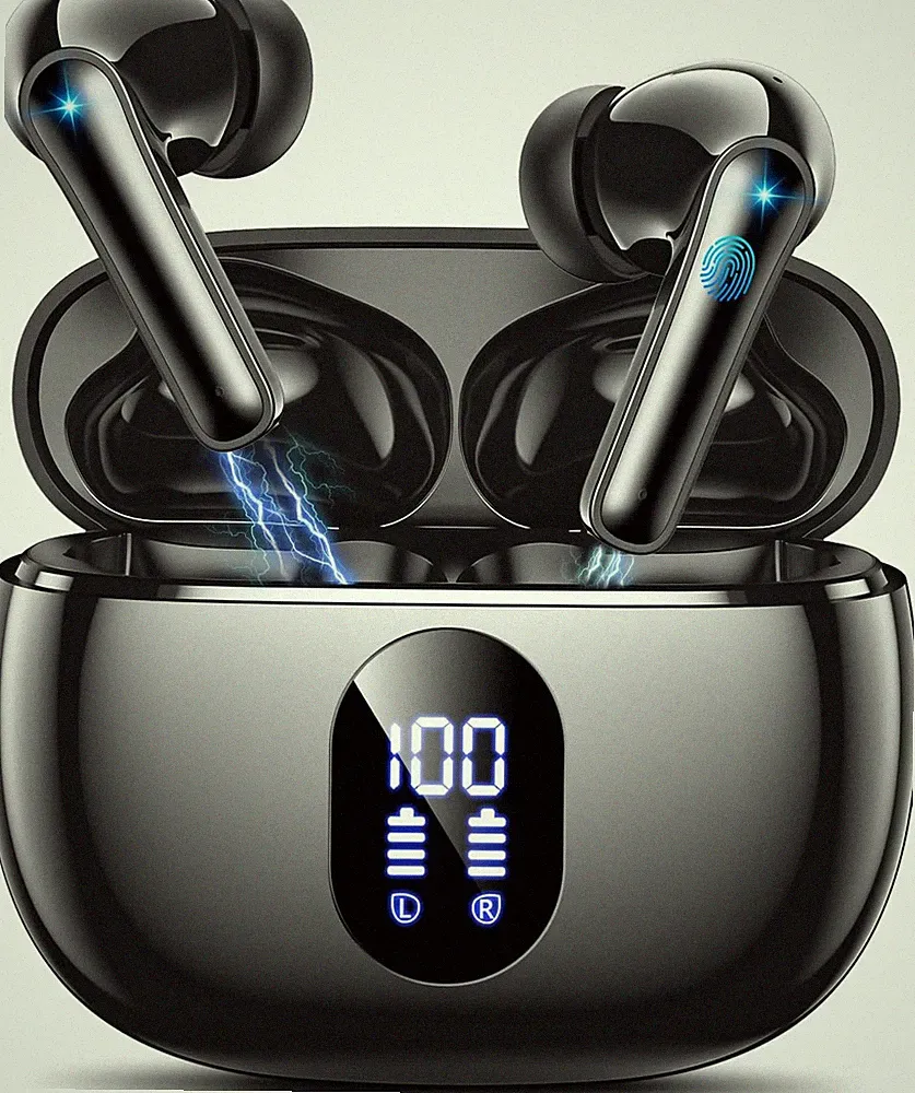 Bluetooth Kopfhörer T18 Kabellos 5.4 mit 4 Mikrofonen, 48 Std Spielzeit schwarz